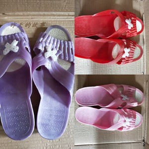 怀旧老库存 80-90年代女式塑料凉鞋 拖鞋白蝴蝶结