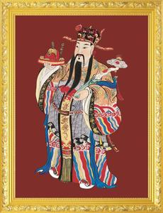 大小款 禄神画像 文昌帝君 神像画像客厅挂像挂画贴画 可带实木框