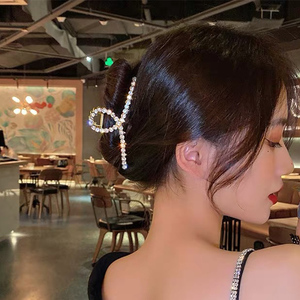 韩国水钻大抓夹网红同款发饰鳄鱼夹后脑勺盘发新款金属大号发夹女