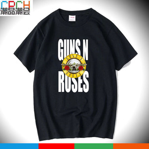 枪花t恤枪炮与玫瑰摇滚火gunsnroses乐队2021爆款厂家直供短袖衫
