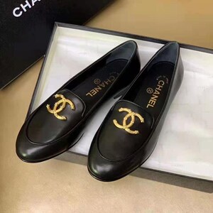 代购正品chanel/香奈儿女鞋 2021新款平底双c乐福鞋圆头时尚单鞋