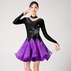 新款三步踩裙女表演比赛演出服吉特巴舞蹈服装伦巴舞裙广场水兵舞