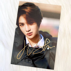 黄明昊亲笔签名照片时尚周边包邮 justin签名