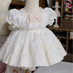 西班牙公主蓬蓬裙礼服生日装备夏天短袖洋装洛丽塔甜美宝宝连衣裙