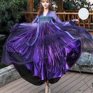 汉服女原创汉服星空系列紫色齐胸襦裙北极星古风飘逸超仙网红同款