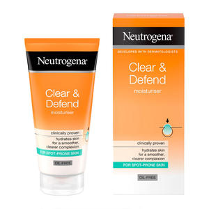 现Neutrogena露得清Clear&Defend无油祛痘控油水杨酸保湿乳液50ml