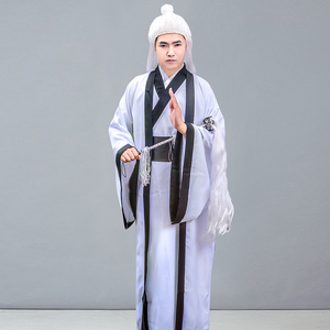 汉服古装男古代老者服装影视老翁仙人道士服大侠先生演出戏服租赁