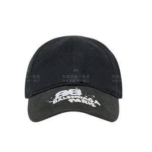 国现Balenciaga巴黎世家 男女同款 字母Logo 黑色 鸭舌帽 帽子