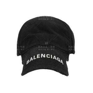 国现Balenciaga巴黎世家 男女同款 刺绣字母黑色做旧 鸭舌帽 帽子