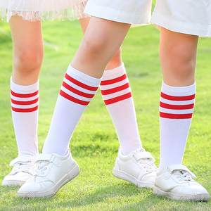幼儿园儿童红白条纹中筒袜运动中筒袜长袜小学生男童女童足球袜子