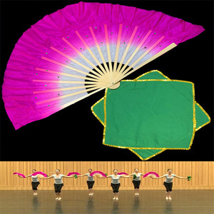 八寸安徽花鼓灯花灯真丝扇子手绢舞蹈道具胶州秧歌俏兰花八角渐变