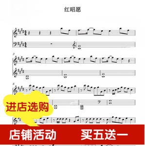 红昭愿 独奏 钢琴谱 五线谱 抖音热门歌曲 高清