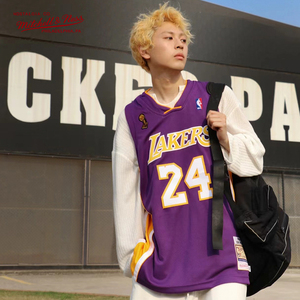 mitchellness mn科比08-09年湖人队au球员复古球衣篮球服背心曼巴