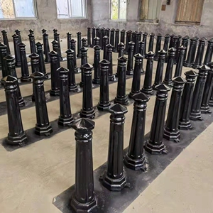 铸铁止车立柱人行道阻车桩 庭院隔离桩 市政公路黑色铁链防护柱子