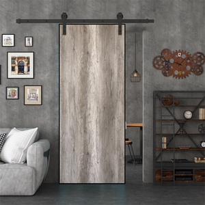 免漆谷仓门定制现代简约移动推拉门复合实木室内吊轨门隐形卧室门