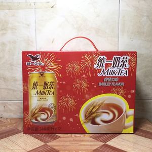 统一奶茶麦香味310ml阿萨姆奶茶易拉罐礼盒装茶饮料原味12瓶