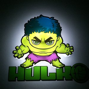 漫威复仇者联盟hulk浩克绿巨人3d创意卡通壁灯卧室床头灯小夜灯