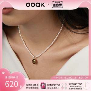 OOAK金色硬币小米珠粒珍珠项链复古气质串珠锁骨链原创设计礼物女