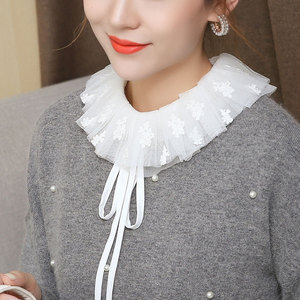 新品白色蕾丝装饰洛丽塔毛衣领公主衬衣领百搭打底衬衫假领子