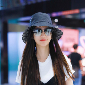 candy keen杨颖baby明星同款网纱渔夫帽女小香风韩版时尚休闲帽子