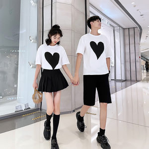 一裙一衣情侣装夏装情侣短袖t恤2021新款潮流夏季情侣款套装裙子