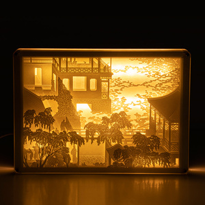 光影纸雕灯diy材料古风中国风折纸手工创意纸模厦门故宫 文创礼品