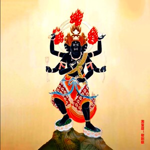 结缘密宗五大明王之金刚夜叉明王佛教画像佛像画图挂画金刚尽唐卡