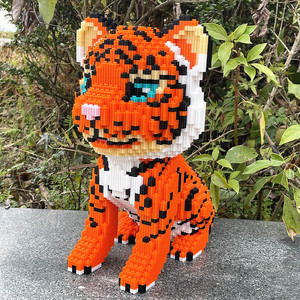 乐高积木小颗粒拼装益智仿真老虎成年高难度男孩摆件礼物拼图玩具