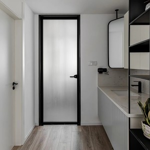 定做铝镁合金极窄折叠门窄边细框厨房阳台全景全开室内家用玻璃门