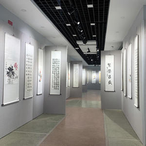 无缝艺术贴亚麻布书画展板铝合金全封板展览美术馆主题文化板墙