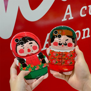 搞怪情侣东北乡村翠花适用iphone14promax苹果13/12/11手机壳公仔