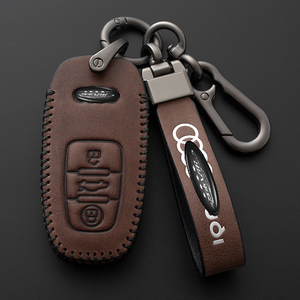 奥迪钥匙套a6l a4l q3 q5l a3 a5 新a7l a8l q2l汽车真皮高档包扣