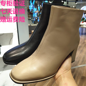 正品saturdaymode星期六女鞋2021冬款羊皮后拉链女短靴md14116001