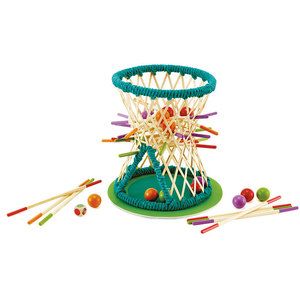Hape竹篓掉球儿童精细动作专注力训练桌面游戏亲子玩具互动益智