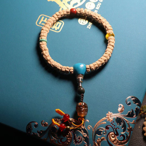 百香籽菩提手串藏式药片搭配俄料蜜蜡隔片美观装饰品佩戴手持把玩