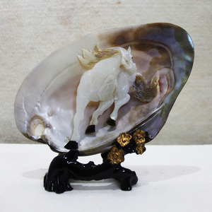 马到成功贝壳礼品 海南贝雕工艺品 贝雕画产品 会议会展礼品