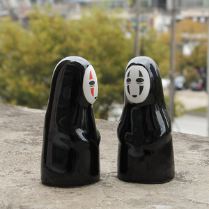 日本动漫陶瓷摆件玩具无脸男可爱装饰品黑色车饰礼物家居客厅橱柜