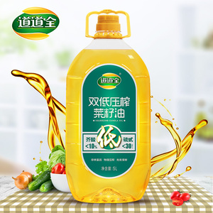 道道全双低压榨菜籽油5L低芥酸非转基因物理压榨清香纯正菜籽油