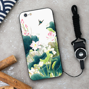 古风荷花苹果8plus手机壳适用iphone13pro唯美水墨画xsmax中国风7