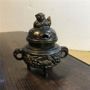 器满日本回流浮雕铜香炉香道具配件供香炉摆件家用茶室小香炉老物
