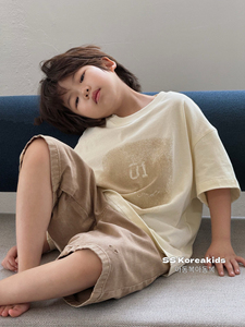 SS高端品牌韩国童装儿童短袖T恤2024新款男童女童夏装上衣半袖潮