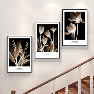 过道走廊欧式复式装饰画楼道装饰挂画墙上三联画楼梯间楼壁画走道