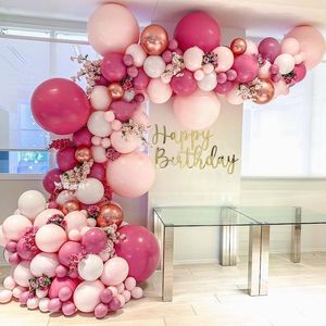 生日派对布置用品气球链复古豆沙粉气球节庆活动结婚房拱门装饰