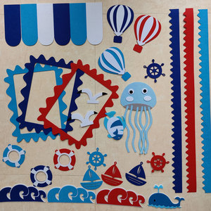 海洋风环创幼儿园主题墙门口装饰材料墙面吊饰班级教室文化墙布置