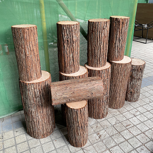 仿真木桩子摆件天然树皮木头假树桩摄影橱窗道具婚庆路引空心木墩