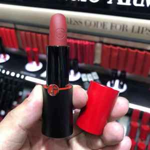 armani/阿玛尼18新款秋冬季丝绒雾面哑光黑管红盖唇膏口红201/400图片