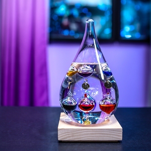 玻璃伽利略温度计彩球生日礼物办公室创意招财可定制客厅桌面装饰