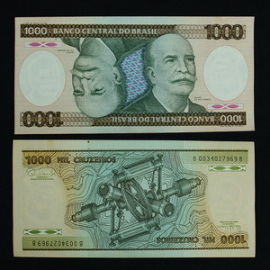平缘全新巴西 1000克鲁塞罗外国钱币外币纸币真币收藏1986年p-201