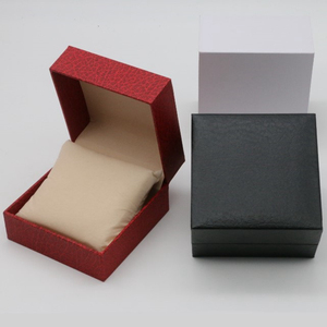 时尚荔枝纹翻盖手表盒充皮仿皮盒子展示包装盒手链首饰盒烫印LOGO