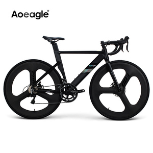Aoeagle/遨鹰 黑武士城市公路自行车破风弯把碟刹 碳纤维一体轮